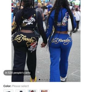 Ed Hardy Women's Black and Blue Jumpsuits